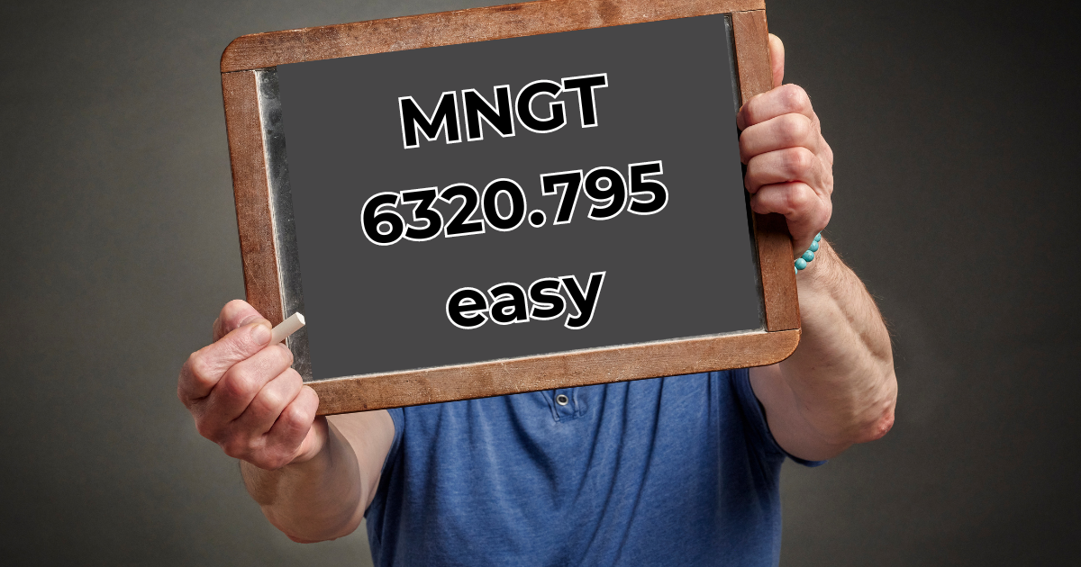 MNGT 6320.795 easy